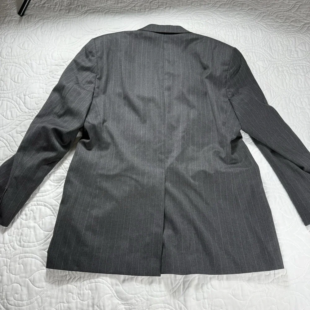 Ralph Lauren Charcoal Pinstripe Wool‎ 2 Button Suit Jacket Blazer Men's 42R EUC